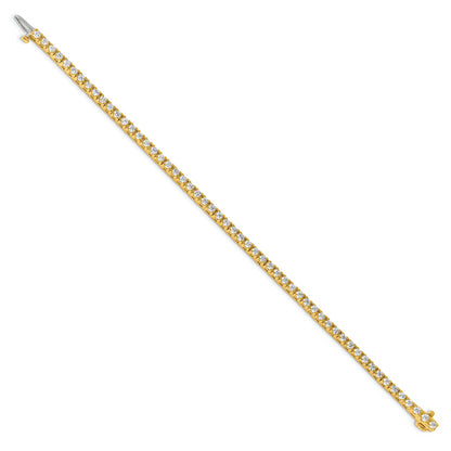 14k Yellow Gold 2 7/8 Ct. Lab Grown Diamond VS/SI+ G+ Round Tennis Bracelet