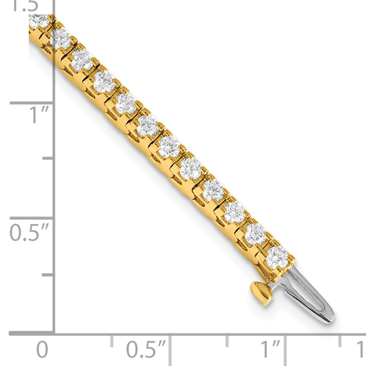 14K Yellow Gold True Origin 2 7/8 Carat Lab Grown Diamond Vs D E F Tennis Bracelet