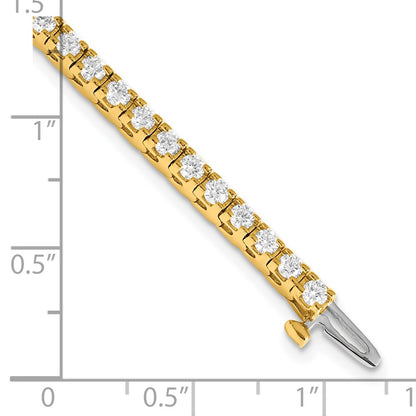 14K Yellow Gold True Origin 2 7/8 Carat Lab Grown Diamond Vs D E F Tennis Bracelet