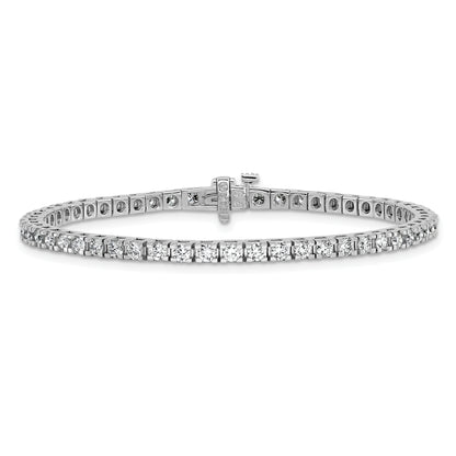 14k White Gold 2 7/8 Ct. Lab Grown Diamond VS/SI+ G+ Round Tennis Bracelet