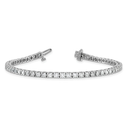 14k White Gold 2 7/8 Ct. Lab Grown Diamond VS/SI+ G+ Round Tennis Bracelet