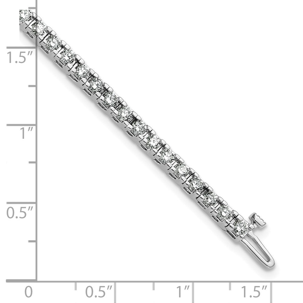 14K White Gold Complete 2.86 Carat Round Aaa Diamond 4 Prong 7 Inch Tennis Bracelet