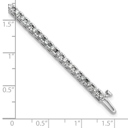14K White Gold Complete 2.86 Carat Round Aaa Diamond 4 Prong 7 Inch Tennis Bracelet