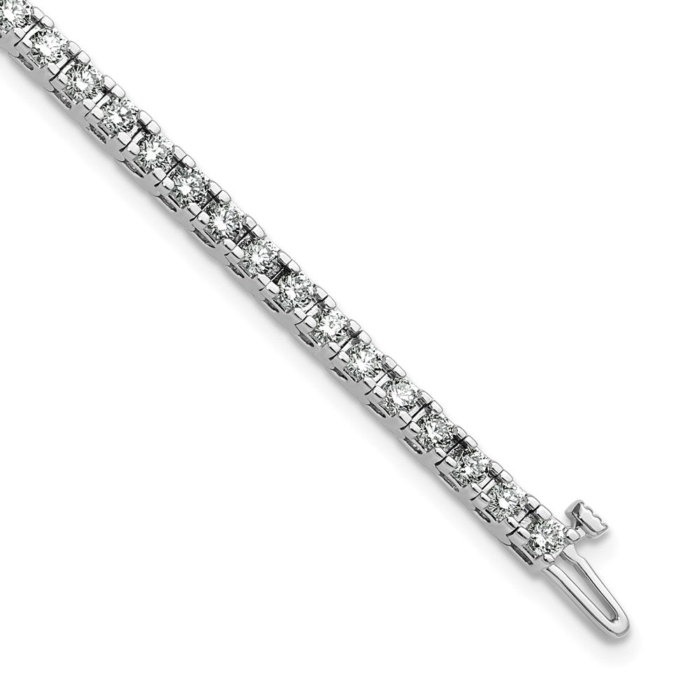 14K White Gold Complete 2.86 Carat Round Vs Diamond 4 Prong 7 Inch Tennis Bracelet