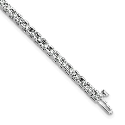 14K White Gold Complete 2.86 Carat Round Vs Diamond 4 Prong 7 Inch Tennis Bracelet