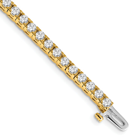 14K Yellow Gold True Origin 4 1/10 Carat Lab Grown Diamond Vs D E F Tennis Bracelet