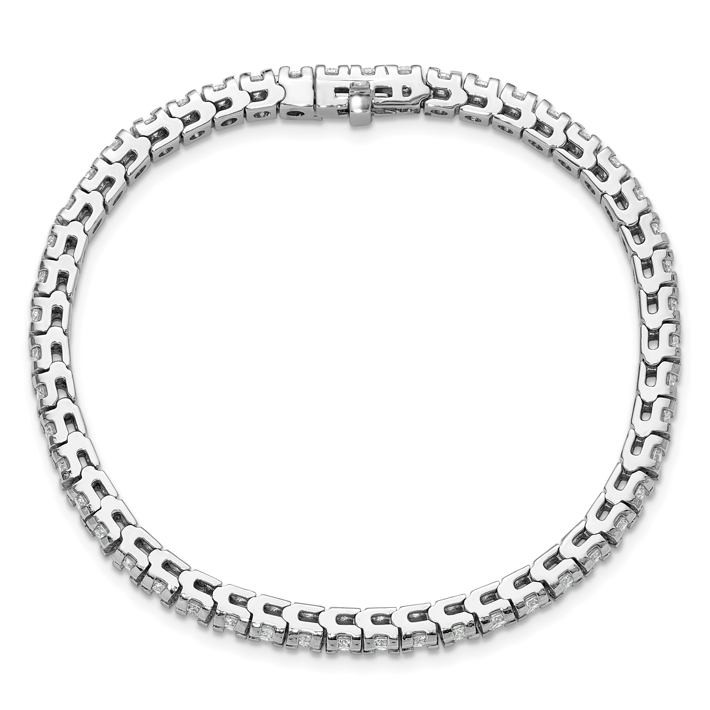 14K White Gold Lab Grown Vs+, F+ Diamond Tennis Bracelet