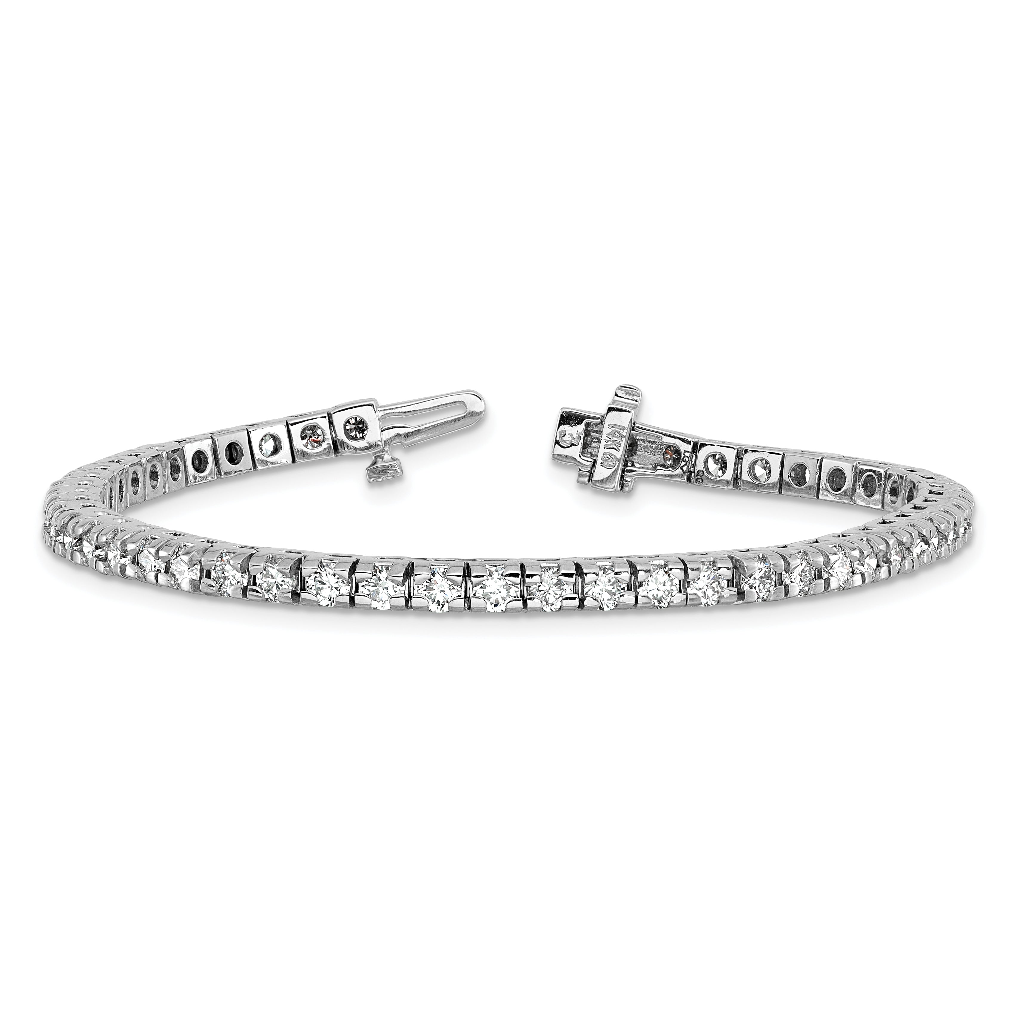 14K White Gold Lab Grown Vs+, F+ Diamond Tennis Bracelet