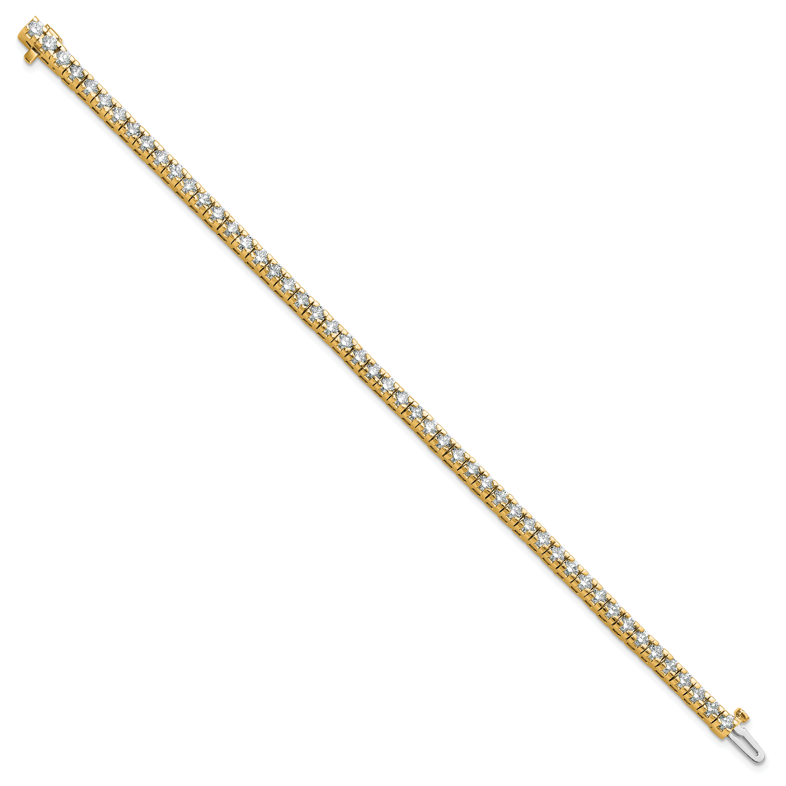 14K Yellow Gold Lab Grown Vs/Si+ G+ Dia Tennis Bracelet