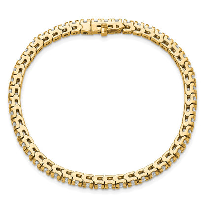 14K Yellow Gold Lab Grown Vs+, F+ Diamond Tennis Bracelet