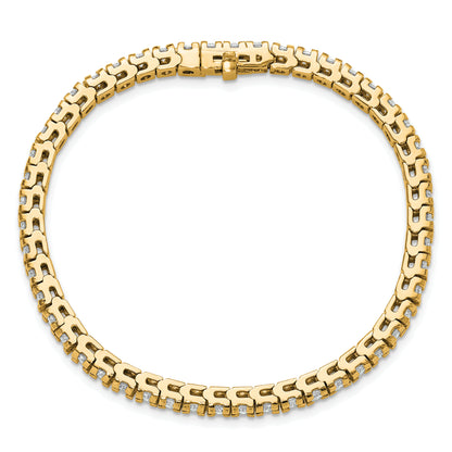 14K Yellow Gold Lab Grown Vs+, F+ Diamond Tennis Bracelet