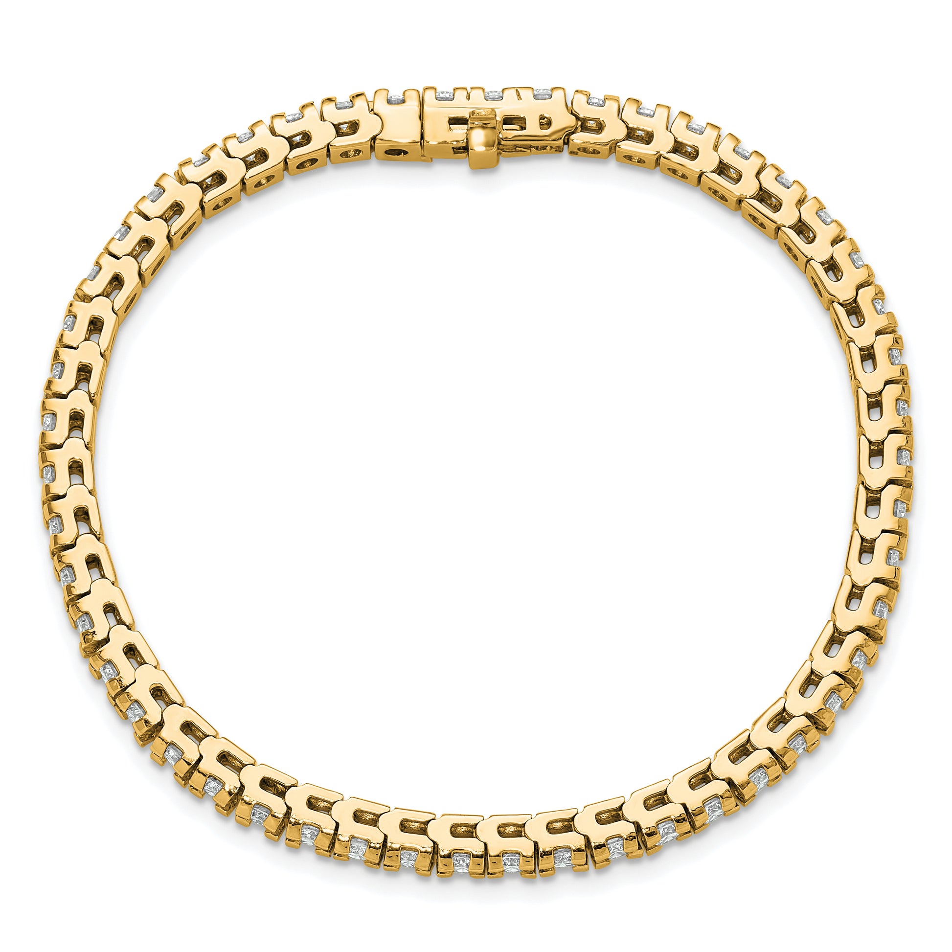 14K Yellow Gold Lab Grown Vs/Si+ G+ Dia Tennis Bracelet