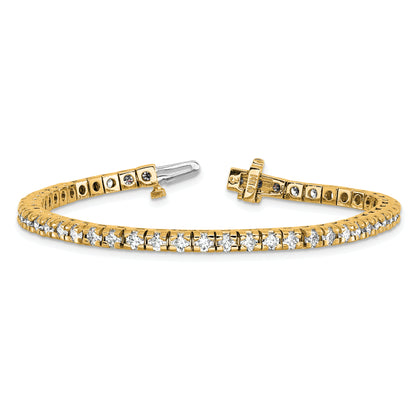 14K Yellow Gold Lab Grown Vs+, F+ Diamond Tennis Bracelet