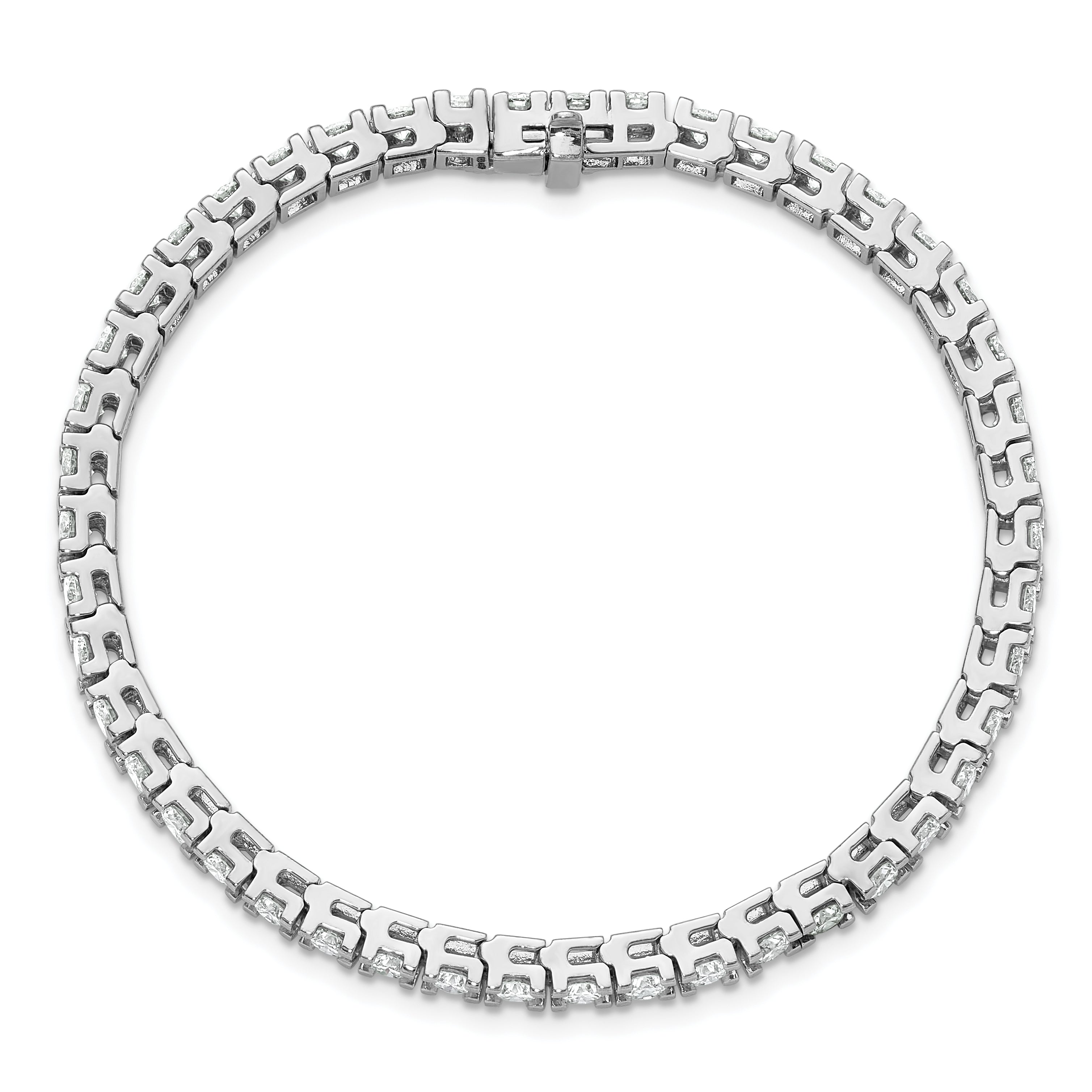 14k White Gold 5 7/8 Ct. Lab Grown Diamond VS/SI+ G+ Round Tennis Bracelet