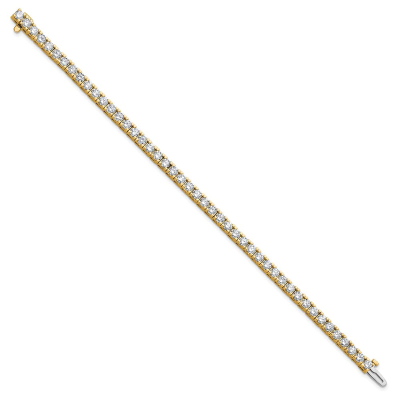 14k Yellow Gold 5 7/8 Ct. Lab Grown Diamond VS/SI+ G+ Round Tennis Bracelet