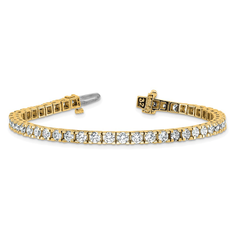 14k Yellow Gold 5 7/8 Ct. Lab Grown Diamond VS/SI+ G+ Round Tennis Bracelet