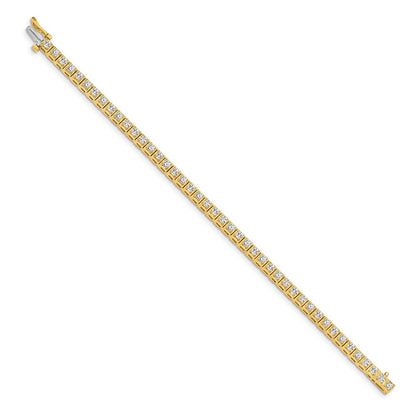 14K Yellow Gold Complete 1.75 Carat Round A Diamond 4 Prong 7 Inch Tennis Bracelet