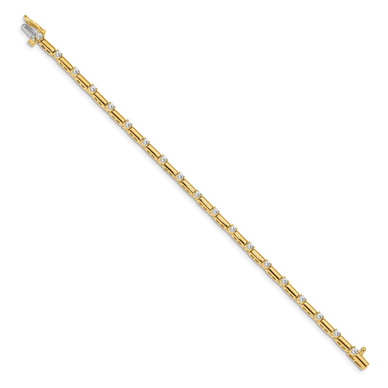 14k Yellow Gold Lab Grown Diamond VS/SI FGH Tennis Bracelet