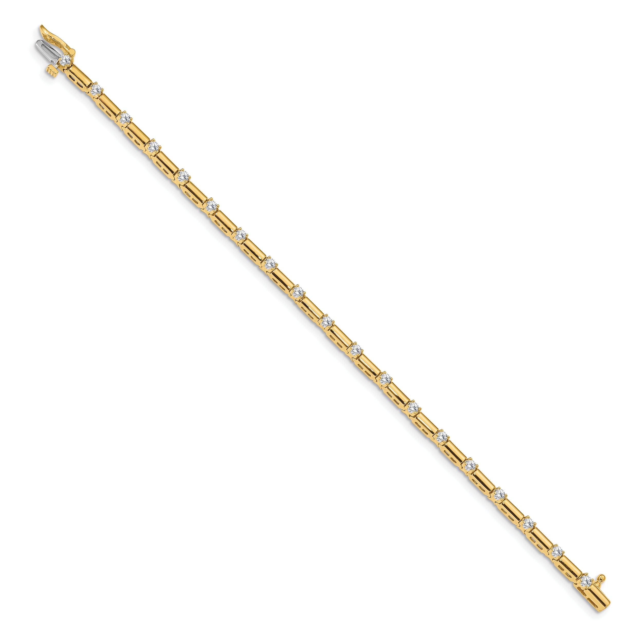 14k Yellow Gold Lab Grown Diamond VS/SI FGH Tennis Bracelet