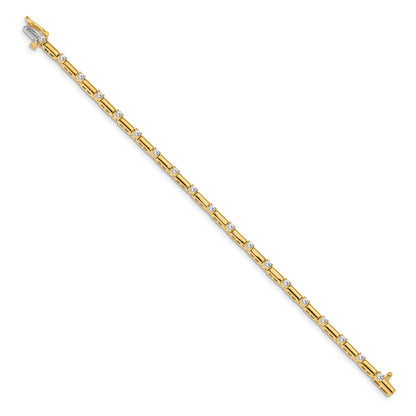 14k Yellow Gold Lab Grown Diamond VS/SI FGH Tennis Bracelet