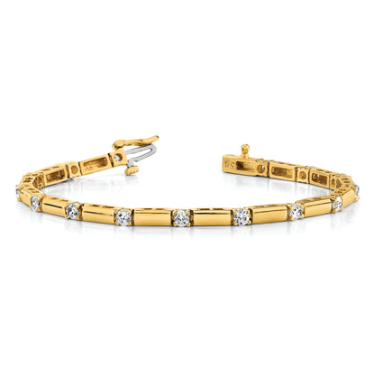 14k Yellow Gold Lab Grown Diamond VS/SI FGH Tennis Bracelet