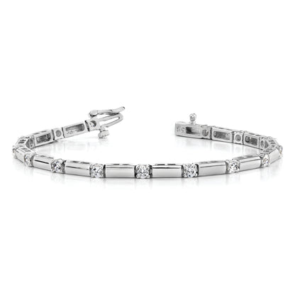 14K White Gold Lab Grown Diamond VS/SI FGH Tennis Bracelet