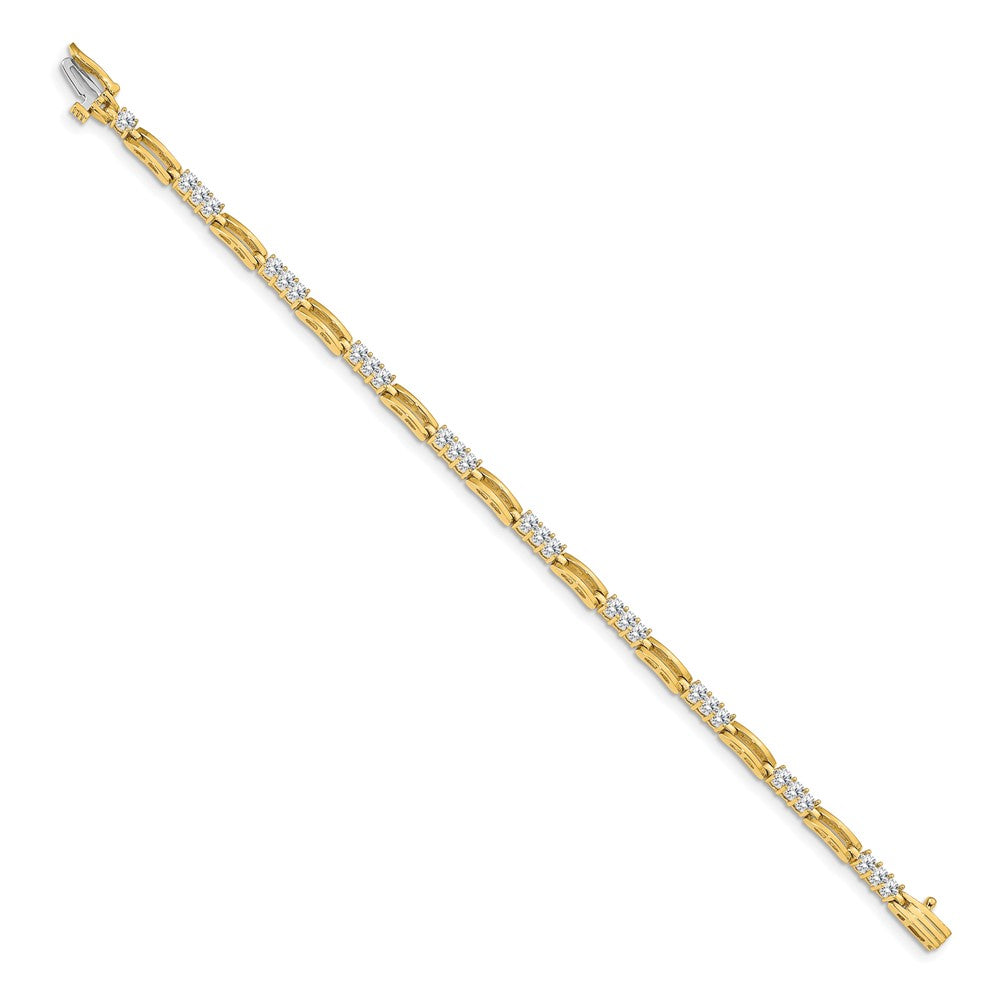 14K Yellow Gold Complete 1.5 Carat Round Aaa Diamond Paperclip Link 7 Inch Tennis Bracelet