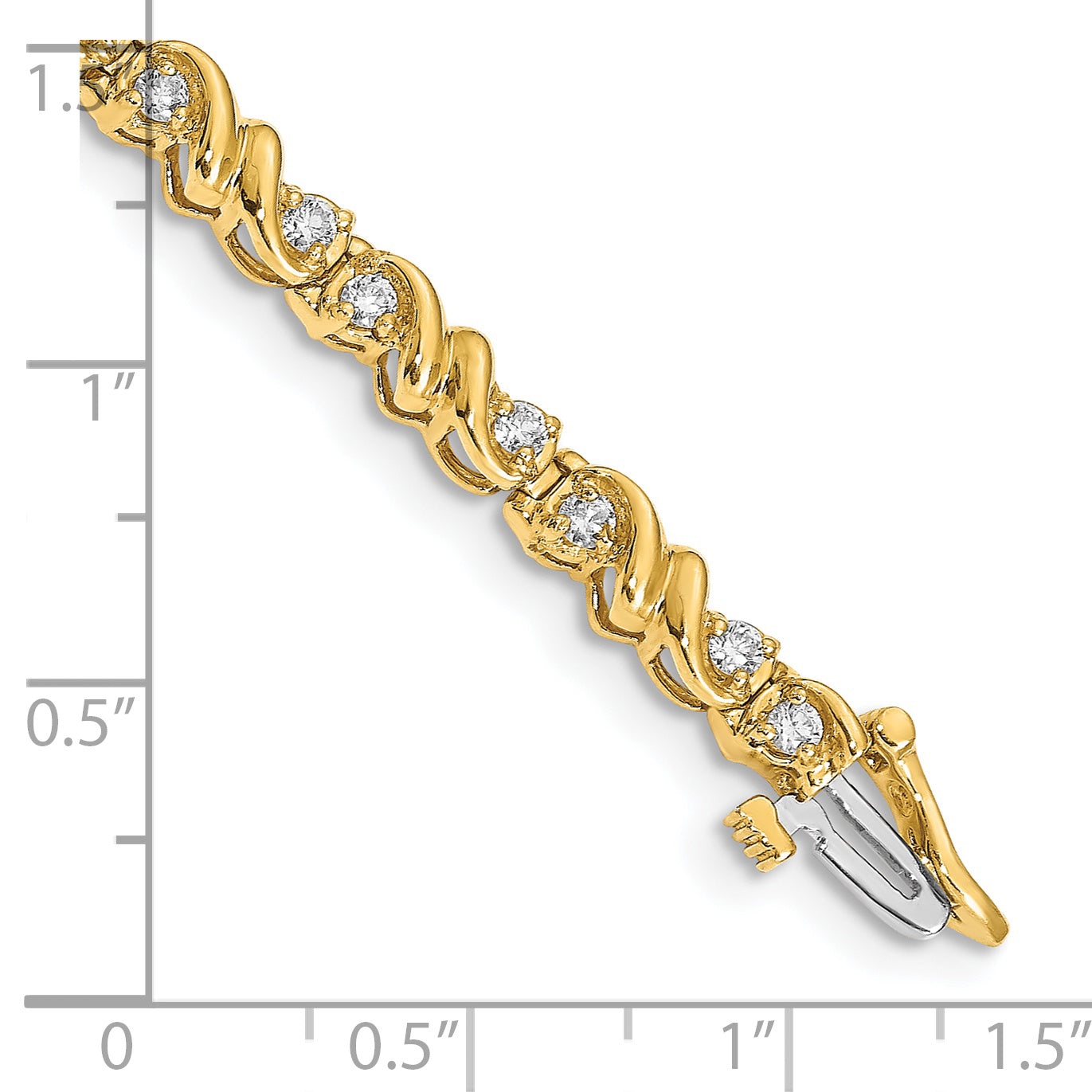 14K Yellow Gold Complete 1.17 Carat Round Aaa Diamond Fancy Swirl 7 Inch Tennis Bracelet
