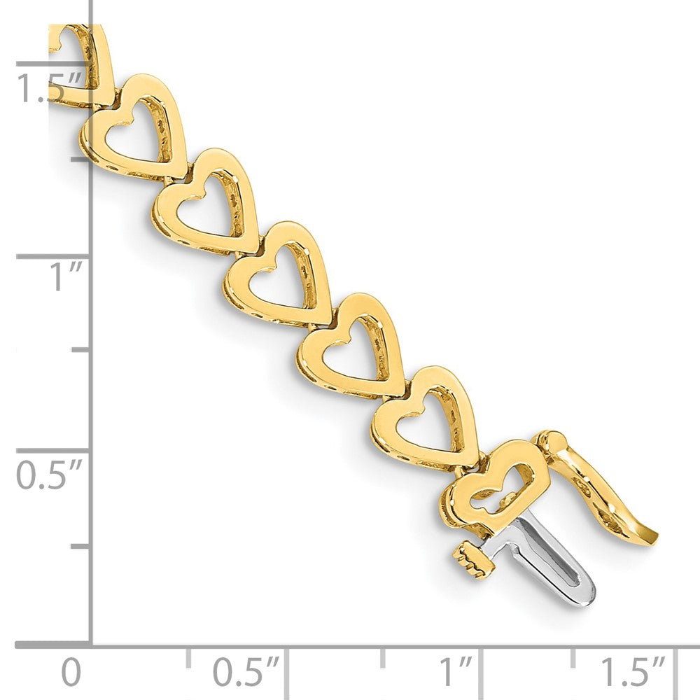 14K Yellow Gold Holds 25 Stones Up To 2.75mm Heart Shaped Add A Diamond 7 Inch Bracelet