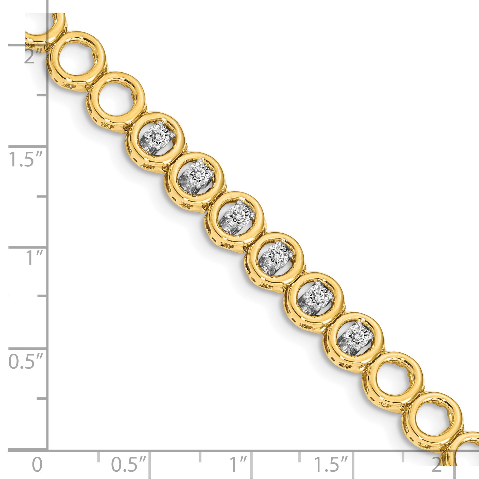 14K Yellow Gold Complete 1/2 Carat Round A Diamond Circle Add 7 Inch Tennis Bracelet