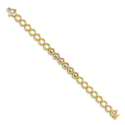 14K Yellow Gold Complete 3/4 Carat Round Aa Diamond Circle Add A 7 Inch Tennis Bracelet