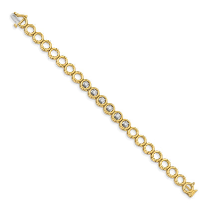 14K Yellow Gold Complete 3/4 Carat Round Aaa Diamond Circle Add A 7 Inch Tennis Bracelet