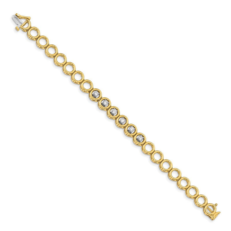 14K Yellow Gold Complete 3/4 Carat Round Aaa Diamond Circle Add A 7 Inch Tennis Bracelet