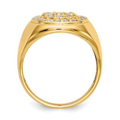 14K Yellow Gold A Diamond Men'S Ring