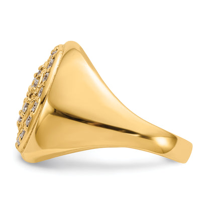 14K Yellow Gold A Diamond Men'S Ring