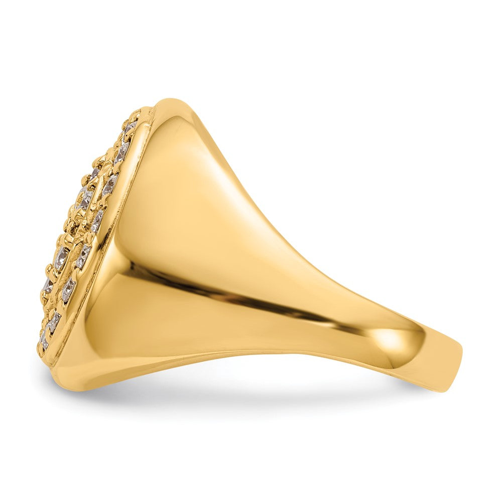 14K Yellow Gold A Diamond Men'S Ring