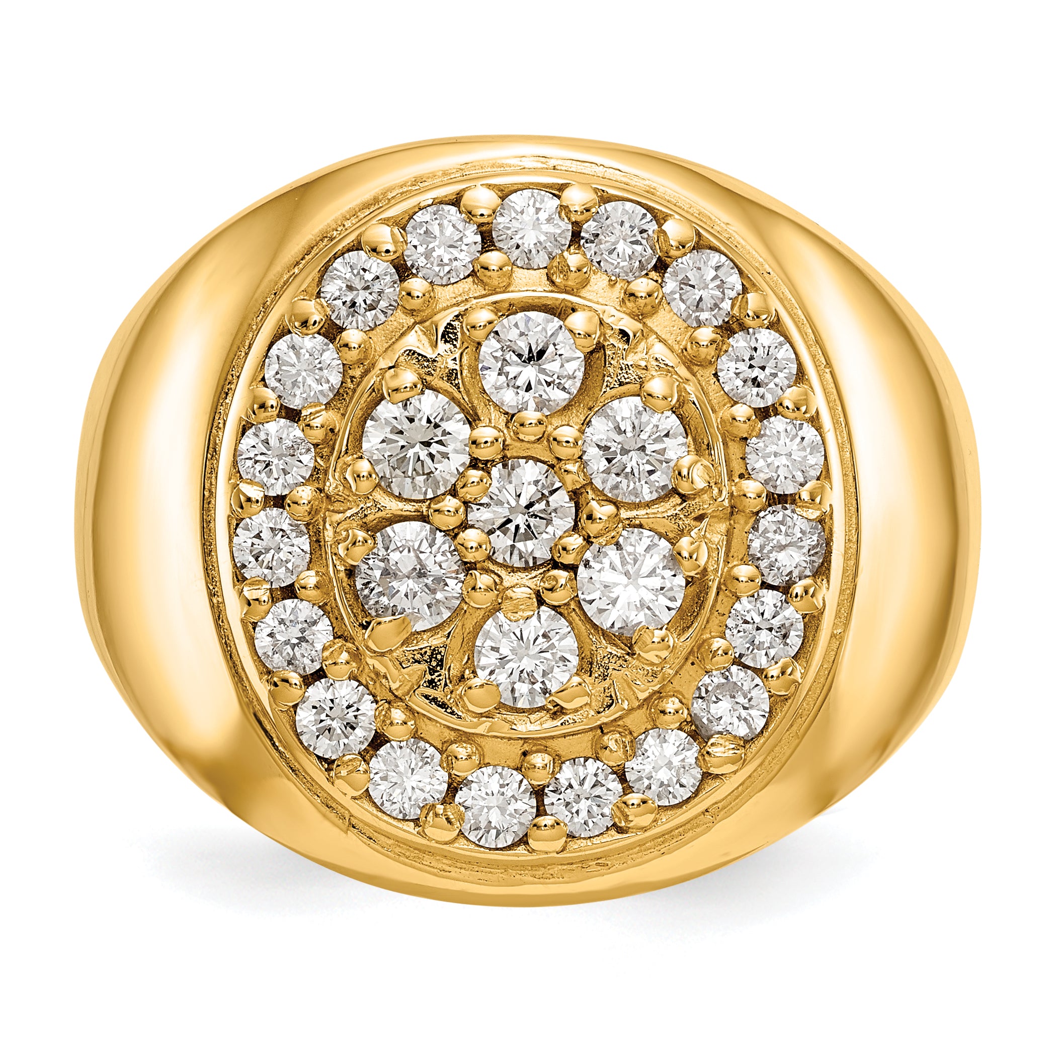 14K Yellow Gold A Diamond Men'S Ring