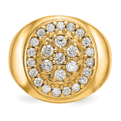 14K Yellow Gold A Diamond Men'S Ring