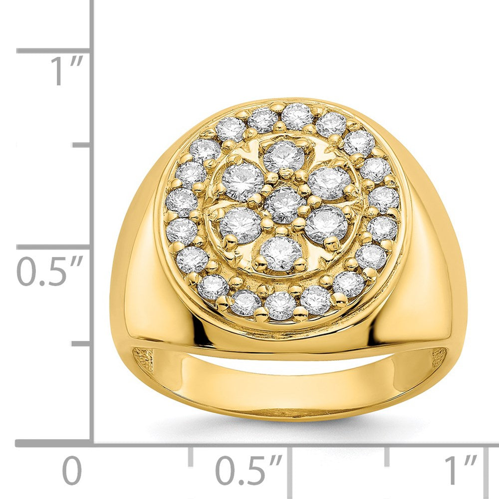 14K Yellow Gold Vs Diamond Men'S Ring