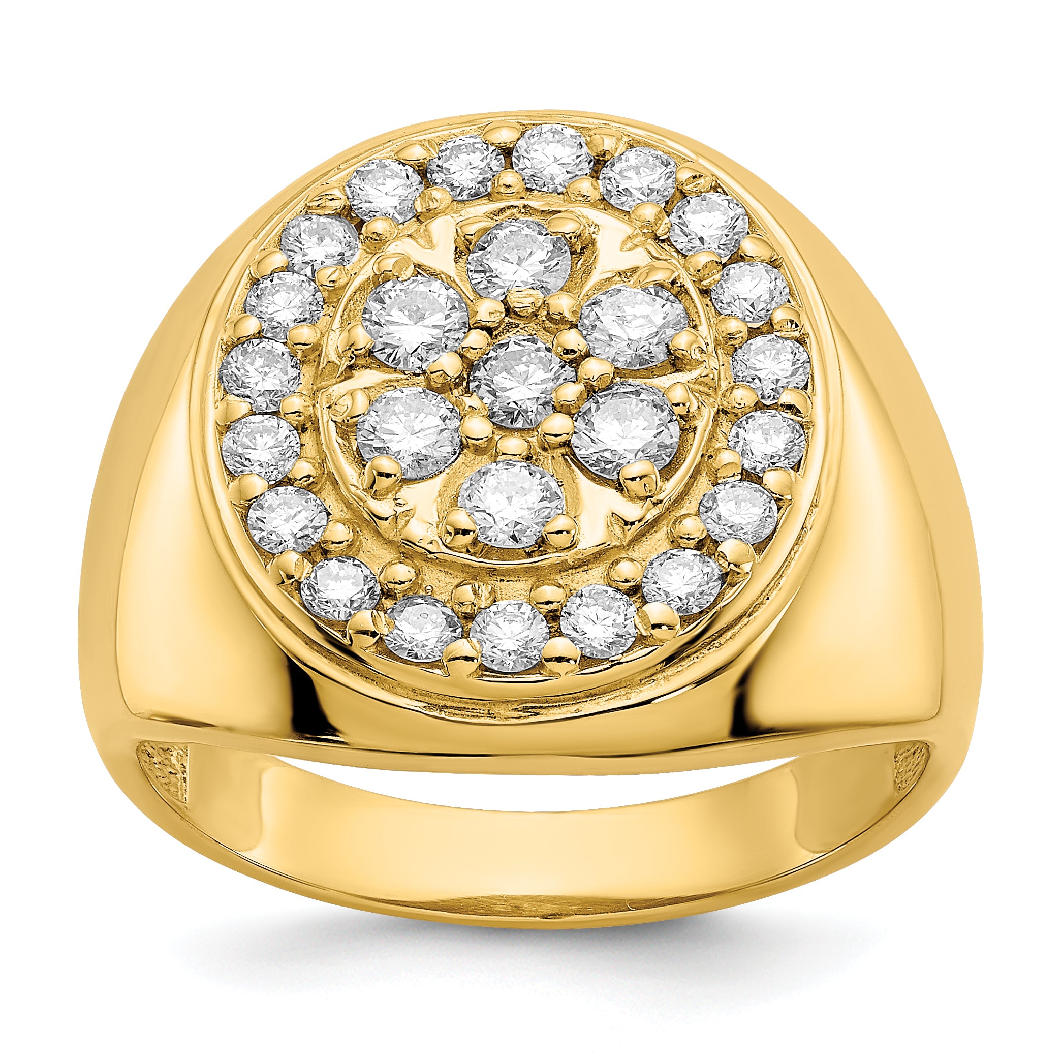 14K Yellow Gold A Diamond Men'S Ring