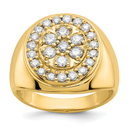 14K Yellow Gold A Diamond Men'S Ring