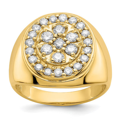 14K Yellow Gold Vs Diamond Men'S Ring