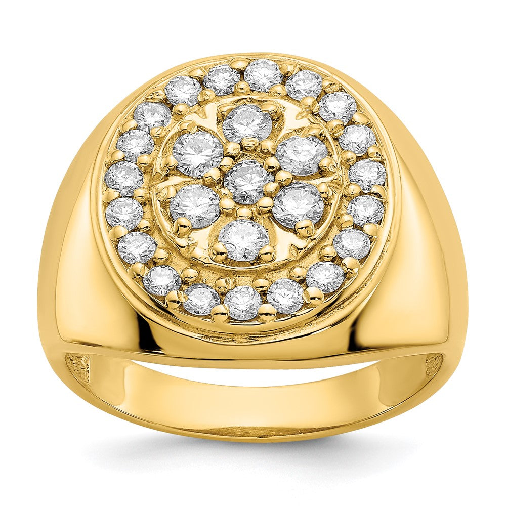 14K Yellow Gold A Diamond Men'S Ring