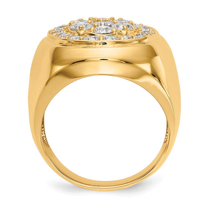 14K Yellow Gold A Diamond Men'S Ring