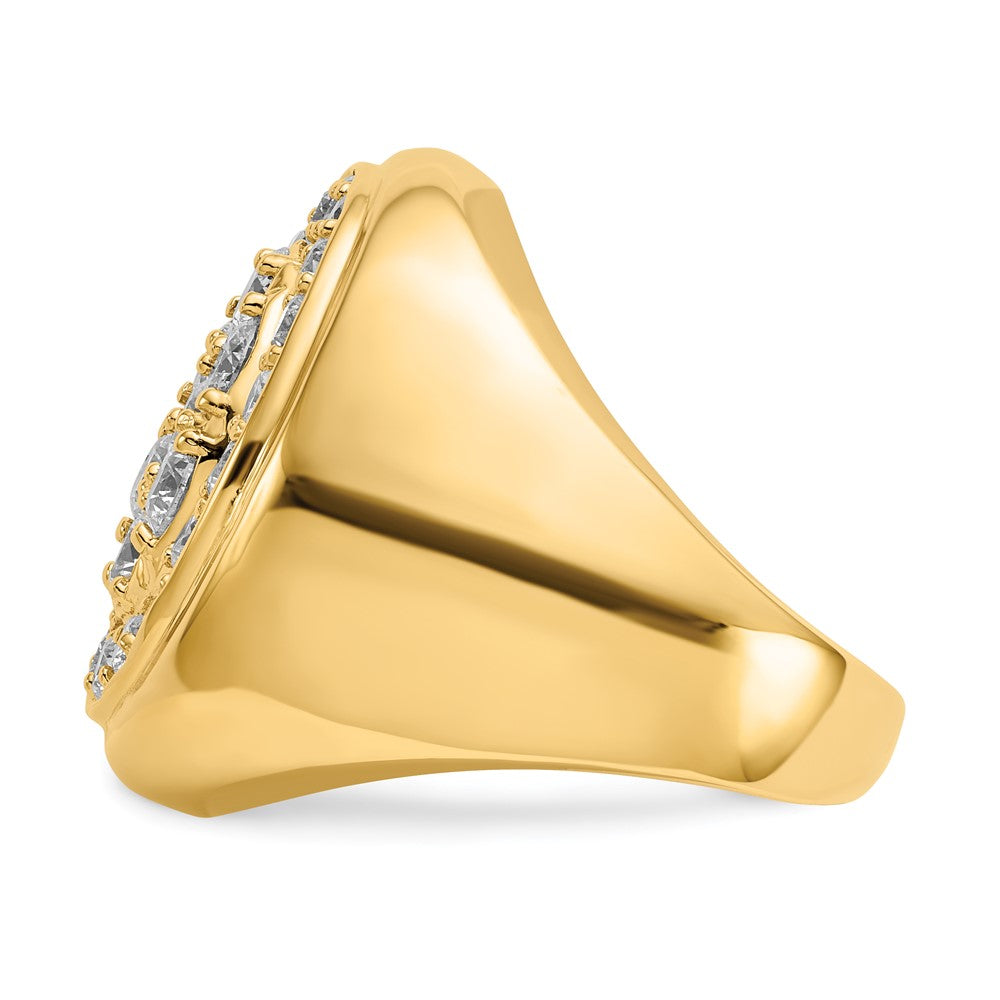 14K Yellow Gold Aa Diamond Men'S Ring