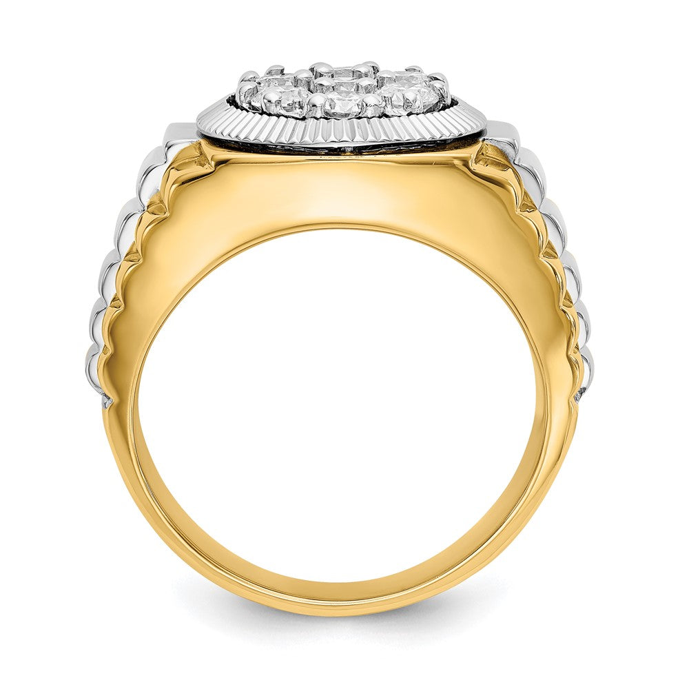 14K Two Tone 14Ktt True Origin Lab Grown Vs+, F+ Diamond Men'S Ring