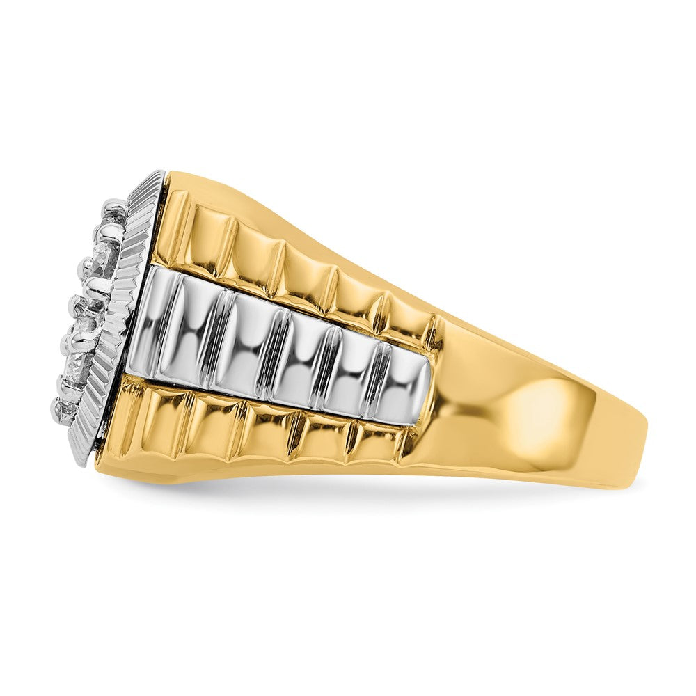 14K Two Tone 14Ktt True Origin Lab Grown Vs+, F+ Diamond Men'S Ring