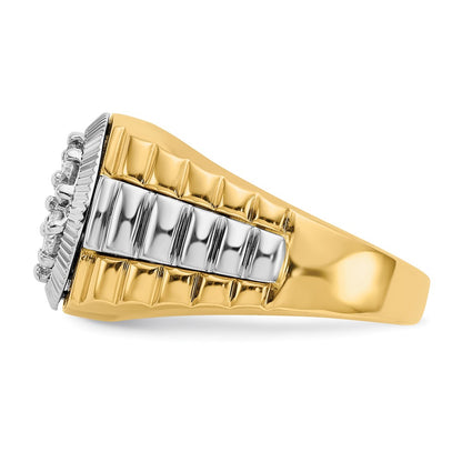 14K Two Tone 14Ktt True Origin Lab Grown Vs+, F+ Diamond Men'S Ring