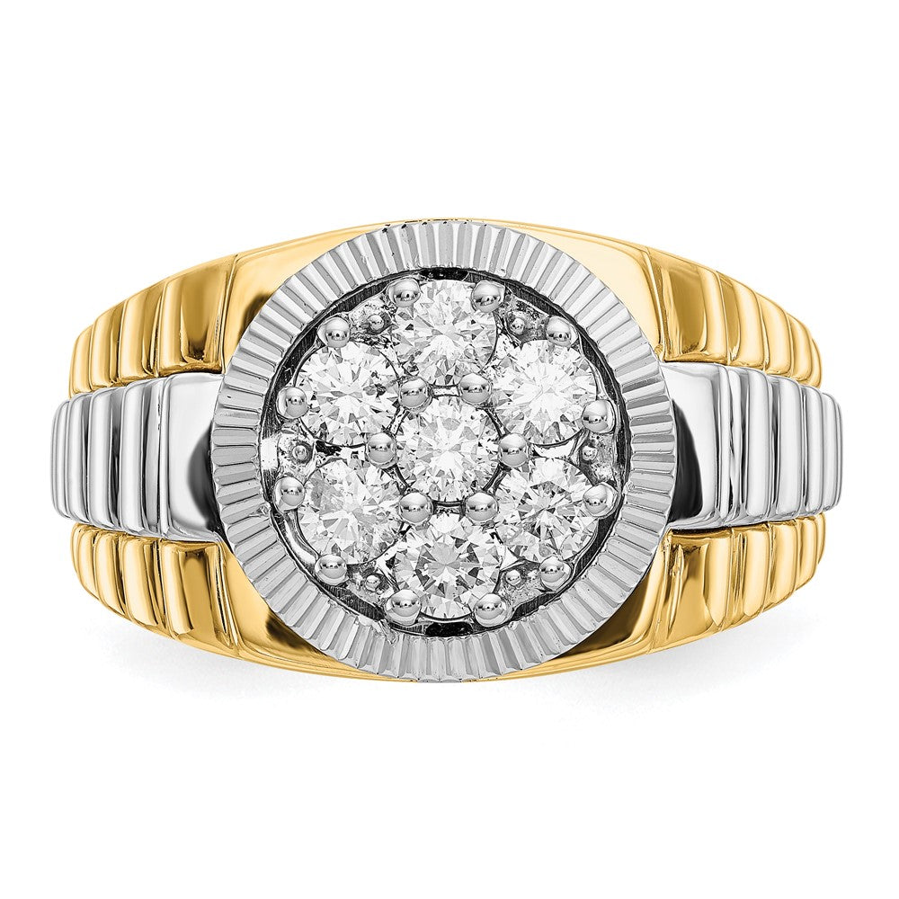 14K Two Tone 14Ktt True Origin Lab Grown Vs+, F+ Diamond Men'S Ring