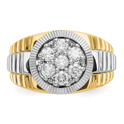 14K Two Tone 14Ktt True Origin Lab Grown Vs+, F+ Diamond Men'S Ring